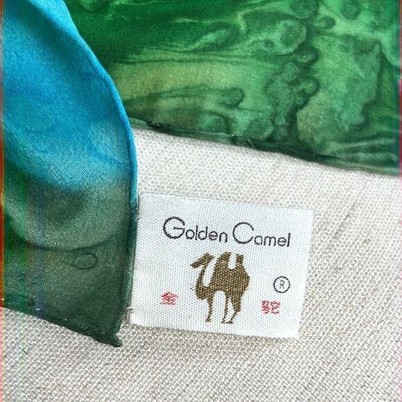 Golden Camel of Shanghai Hand Rolled and Hand Printed 100% Silk  Square Scarf - Picture 7 of 8